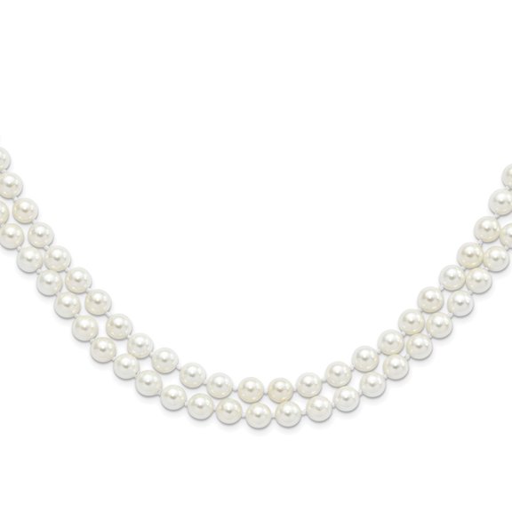Auriga 8-9 mm White Imitation Shell Pearl Hand-knotted Endless Slip-on Necklace for Women 54"