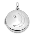 thumbnail image 1 of Auriga 925 Sterling Silver 0.01ct Diamond Moon/Star Round Locket Pendant for Women(L-27mm, W-20.8mm), 1 of 6