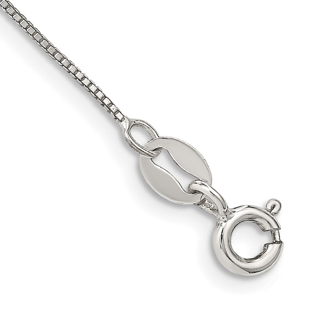 Auriga 925 Sterling Silver 0.6mm Box Chain Anklet 10 inch for Women