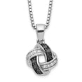 thumbnail image 1 of Auriga 925 Sterling Silver 1.1 mm Rhodium-Plated Black and White Diamond Necklace for Women 18", 1 of 6
