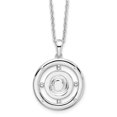 thumbnail image 1 of Auriga Fine Jewelry 925 Sterling Silver 1.1 mm Rhodium-Plated Diamond Letter O Initial Necklace for Women 20", 1 of 7