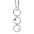 thumbnail image 1 of Auriga 925 Sterling Silver 1.3 mm Rhodium-Plated Diamond and Ruby Necklace for Women 20", 1 of 6