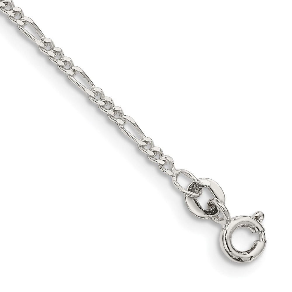 Auriga 925 Sterling Silver 1.75mm Figaro Chain Anklet 9inch for Women