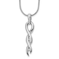 thumbnail image 1 of Auriga 925 Sterling Silver 1.8 mm Rhodium-Plated Diamond Twist Necklace for Women 20", 1 of 6