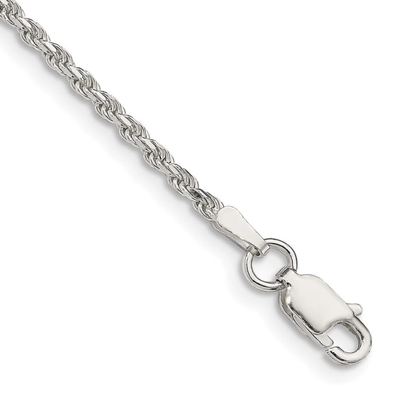 Auriga 925 Sterling Silver 1.85mm Rope Chain Bracelet 7 inch for Women