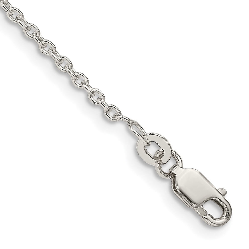 Auriga 925 Sterling Silver 1.95mm Cable Chain Anklet 10inch for Women
