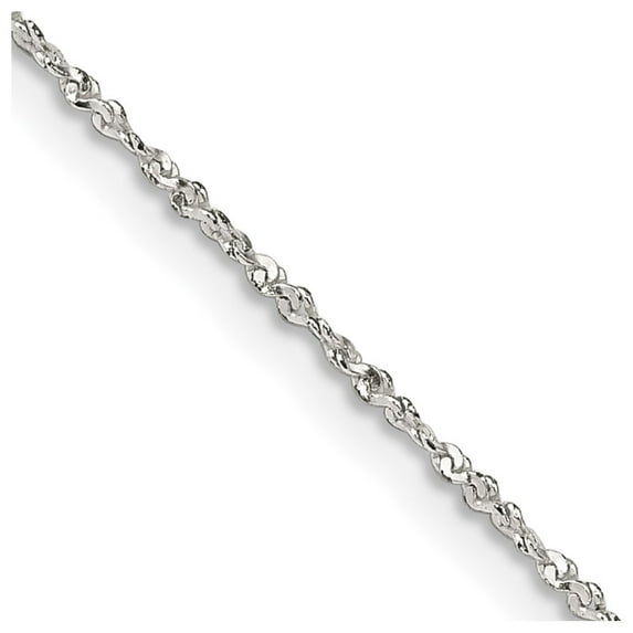 Auriga 925 Sterling Silver 1mm Twisted Serpentine Chain Necklace 22inch for Women