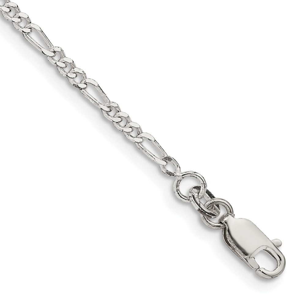 Auriga 925 Sterling Silver 2.25mm Figaro Chain Anklet 9inch for Women