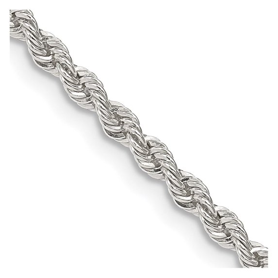 Auriga Fine Jewelry 925 Sterling Silver 2.5 mm Solid Rope Chain Necklace for Women 28"