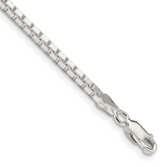 Auriga Fine Jewelry 925 Sterling Silver 2.5mm Box Chain Bracelet 7 inch for Women