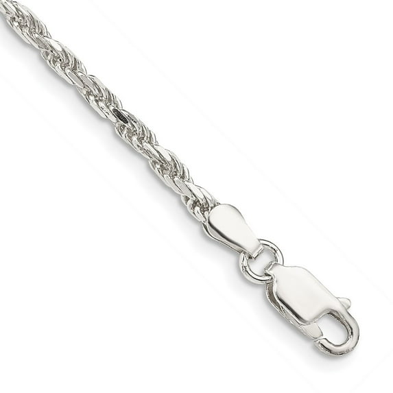 Auriga Fine Jewelry 925 Sterling Silver 2.5mm Rope Chain Bracelet 7 inch for Women