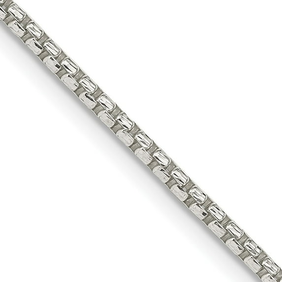 Auriga 925 Sterling Silver 2 mm Diamond-cut Round Box Chain Necklace for Women 30"