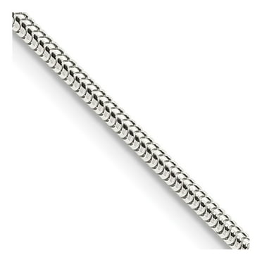 Auriga Fine Jewelry 925 Sterling Silver 2 mm Round Snake Chain Necklace for Women 18"