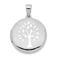 thumbnail image 1 of Auriga 925 Sterling Silver 20mm Grooved and Tree Round Locket Pendant for Women(L-28.5mm, W-20.45mm), 1 of 6