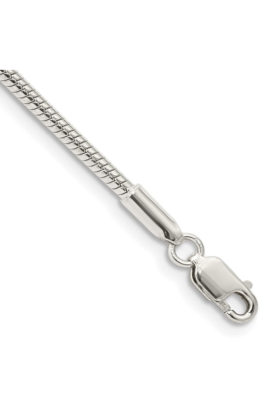 Fine Jewelry 925 Sterling Silver 2mm Snake Chain Bracelet 8inch for Women