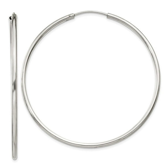 Auriga Fine Jewelry 925 Sterling Silver 2x55mm Endless Hoop Earrings for Women