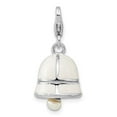thumbnail image 1 of Auriga Fine Jewelry 925 Sterling Silver 3-D Moveable FWC Pearl White Enameled Bell Charm for Women Pendant for Women, 1 of 6