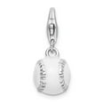 thumbnail image 1 of Auriga 925 Sterling Silver 3-D and Enameled Baseball Charm with Fancy (L - 32mm, W - 11mm), 1 of 7