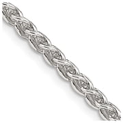 Auriga 925 Sterling Silver 3 mm Round Spiga Chain Necklace for Women 22