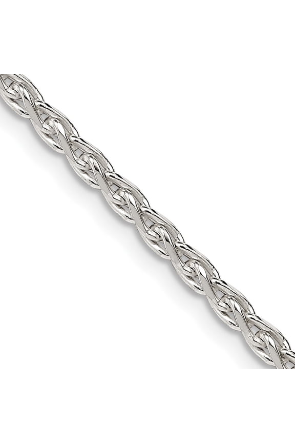 925 Sterling Silver 3 mm Round Spiga Chain Necklace for Women 22"