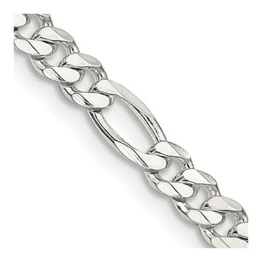 Auriga Fine Jewelry 925 Sterling Silver 4.5 mm Figaro Chain Necklace for Women 20"