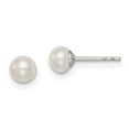 thumbnail image 1 of Auriga Fine Jewelry 925 Sterling Silver 4-5mm White FWC Pearl Stud Earring for Women (L -4 to 4.5mm, W - 4 to 5mm), 1 of 5
