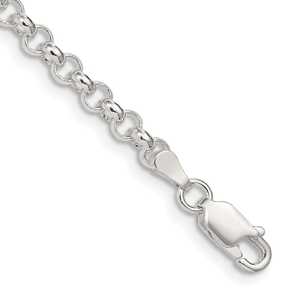 Auriga Fine Jewelry 925 Sterling Silver 4mm Rolo Chain Bracelet 8 inch for Women