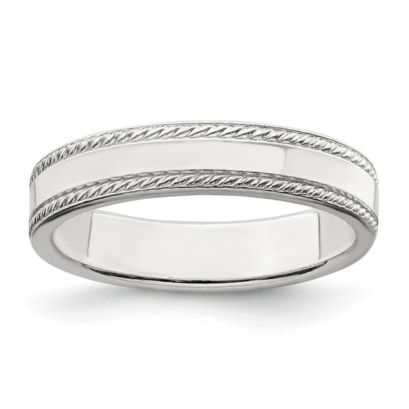 Auriga Fine Jewelry 925 Sterling Silver 4mm Wedding Band Ring Size 7 for Women
