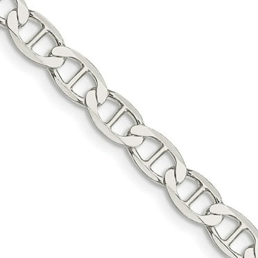 Auriga 925 Sterling Silver 5.7 mm Flat Anchor Chain Necklace for Men 18"