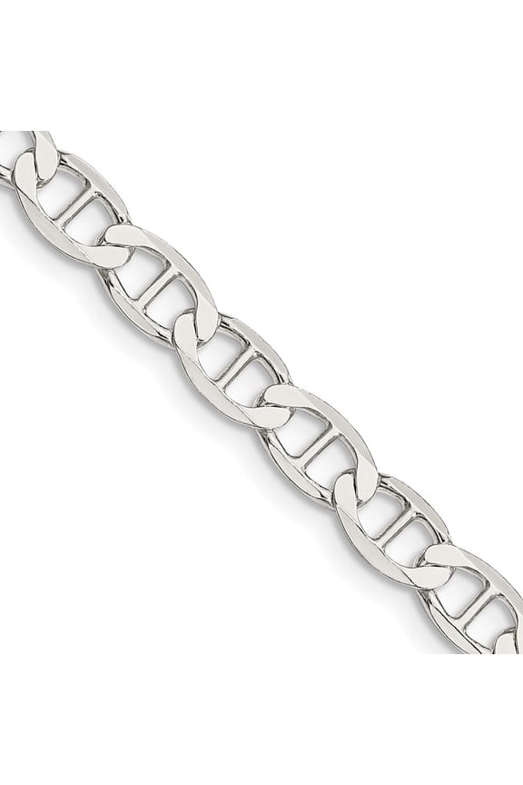 925 Sterling Silver 5.7 mm Flat Anchor Chain Necklace for Men 18"