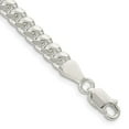 thumbnail image 1 of Auriga Fine Jewelry 925 Sterling Silver 5mm Domed Side Curb Chain Bracelet 8inch for Women, 1 of 6
