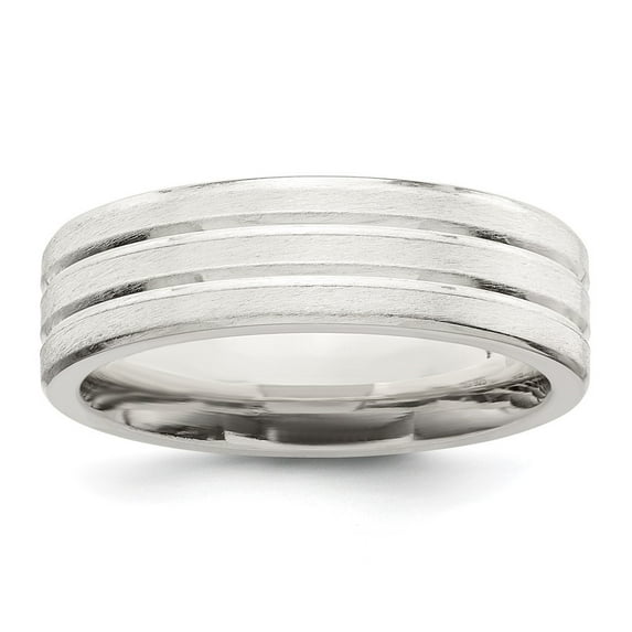 Auriga Fine Jewelry 925 Sterling Silver 6mm Brushed Wedding Band Ring Size 11.5 for Men