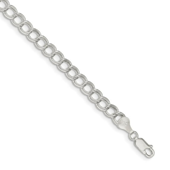 Auriga Fine Jewelry 925 Sterling Silver 6mm Double Link Charm Bracelet 6 inch for Women