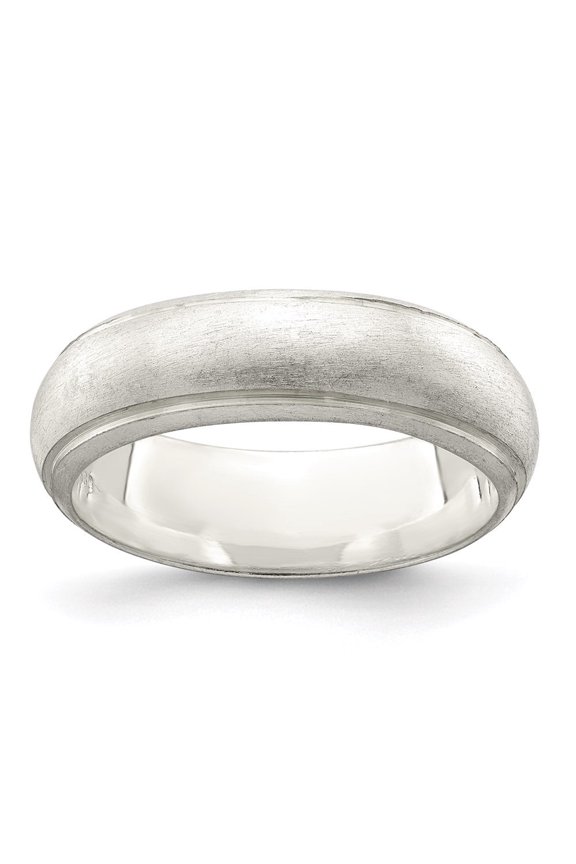 Fine Jewelry 925 Sterling Silver 6mm Satin Finish Band Ring Size 5 for Women