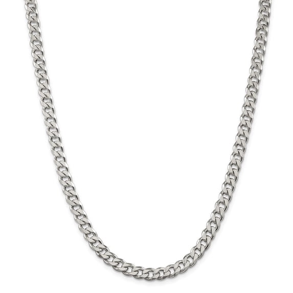 Auriga Fine Jewelry 925 Sterling Silver 7 mm Curb Chain Necklace for Women 18"