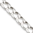 thumbnail image 1 of Auriga Fine Jewelry 925 Sterling Silver 8.6 mm Flat Open Curb Chain Necklace for Men 20", 1 of 6