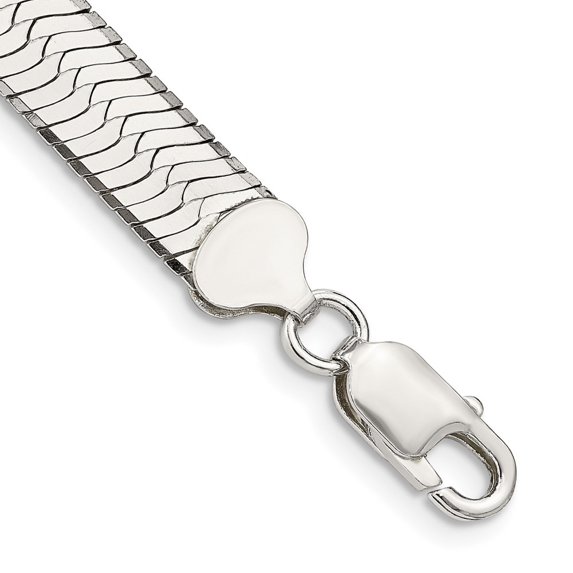 Auriga 925 Sterling Silver 8.75mm Magic Herringbone Chain Bracelet 8inch for Women