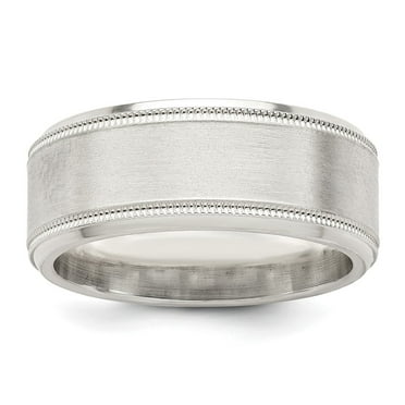 Auriga Fine Jewelry 925 Sterling Silver 8mm Brushed Wedding Band Ring Size 10 for Men