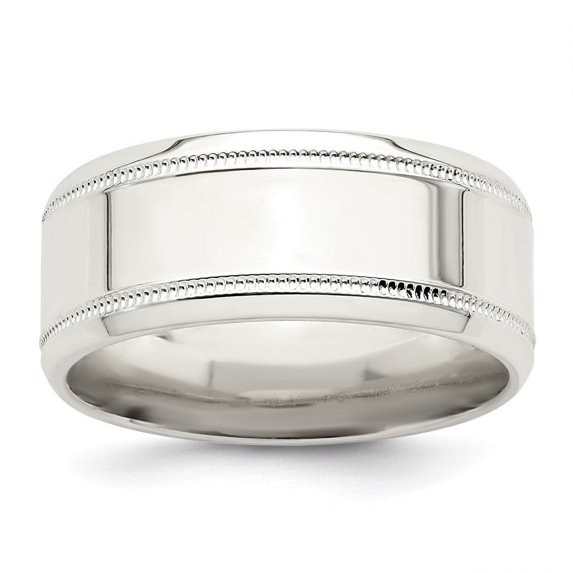 Auriga Fine Jewelry 925 Sterling Silver 8mm Polished Wedding Band Ring Size 7 for Women