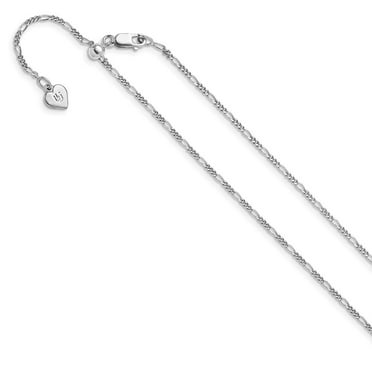 Auriga Fine Jewelry 925 Sterling Silver Adjustable 1.55 mm Figaro Chain Necklace for Women 30"