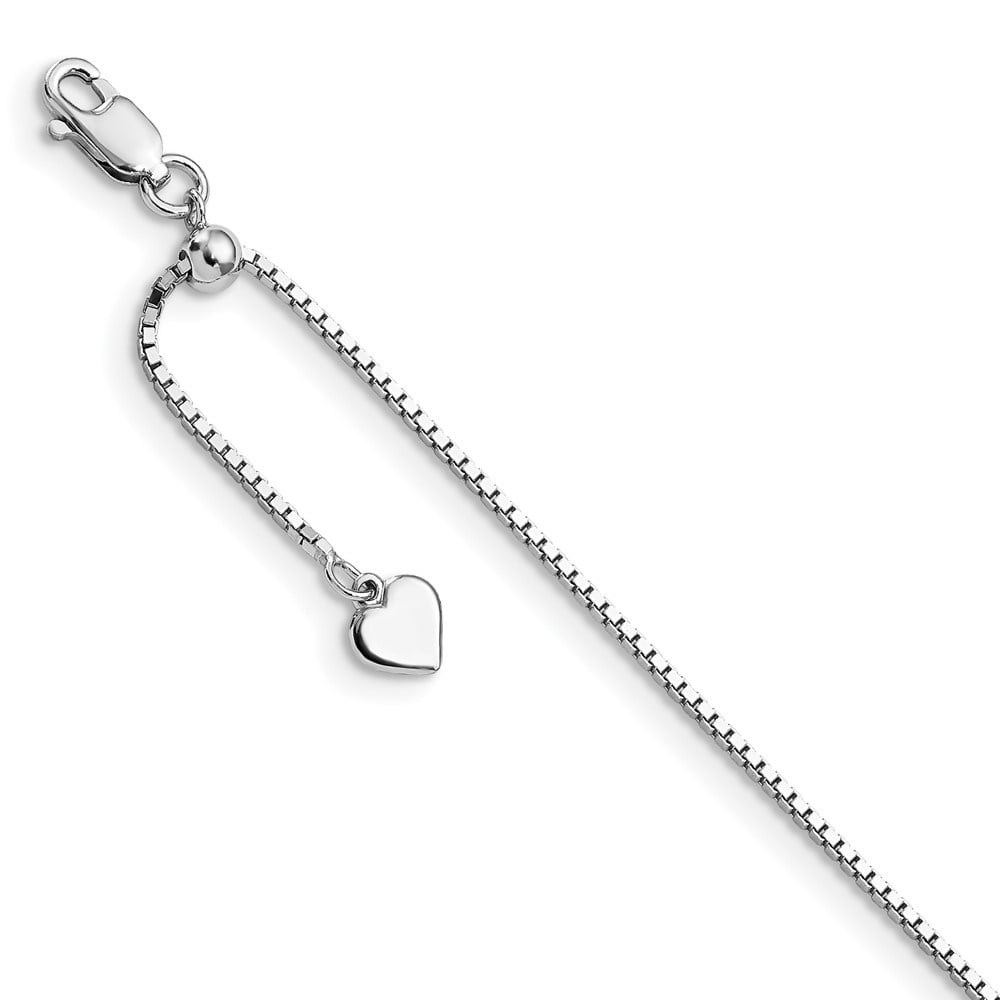 Auriga 925 Sterling Silver Adjustable Box Chain Anklet 11inch for Women