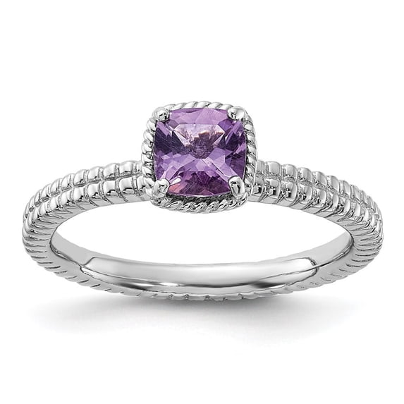 Auriga Fine Jewelry 925 Sterling Silver Amethyst Ring for Women Size- 6