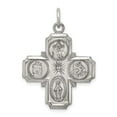 thumbnail image 1 of Auriga Fine Jewelry 925 Sterling Silver Antiqued 4-way Medal Pendant for Women (L - 33mm, W - 25mm), 1 of 6