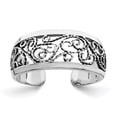 thumbnail image 1 of Auriga 925 Sterling Silver Antiqued Floral Toe Ring for Women, 1 of 6