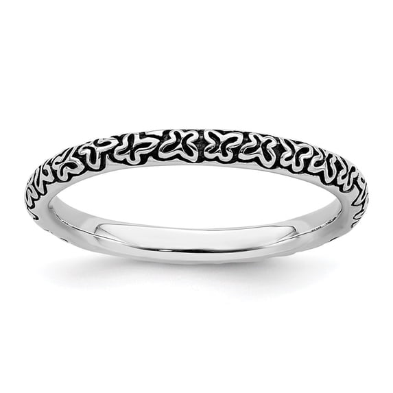Auriga 925 Sterling Silver Antiqued Ring for Women Size- 8