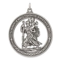 thumbnail image 1 of Auriga 925 Sterling Silver Antiqued Saint Christopher Medal Pendant for Women (Length - 33 mm, Width - 23 mm), 1 of 6