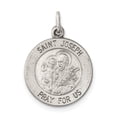 thumbnail image 1 of Auriga 925 Sterling Silver Antiqued Saint Joseph Medal Pendant for Women (Length - 20 mm, Width - 15 mm), 1 of 6