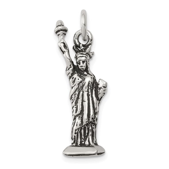 Auriga 925 Sterling Silver Antiqued Statue of Liberty Charm for Women (Length - 33 mm, Width - 9 mm)