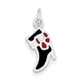 thumbnail image 1 of Auriga 925 Sterling Silver Black Red Enameled Boot Charm Pendant for Women(L-21mm, W-9mm), 1 of 4