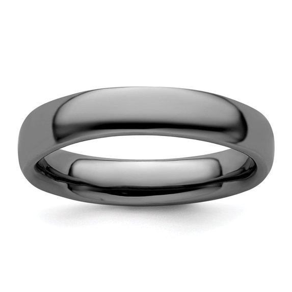 Auriga Fine Jewelry 925 Sterling Silver Black-plated Polished Band for Women Size 7